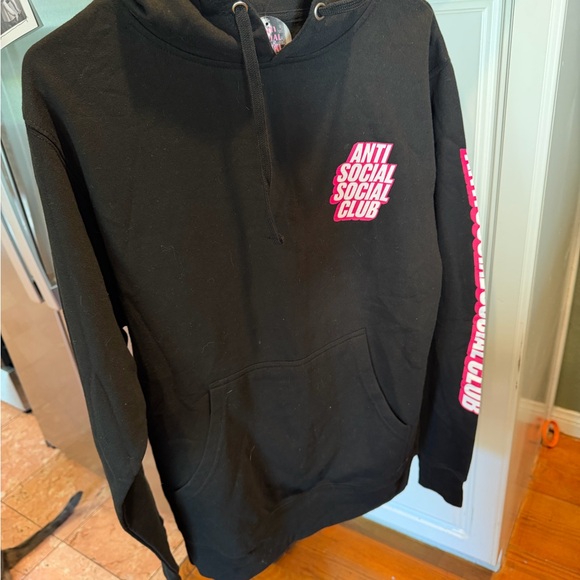 Anti Social Social Club Black and Pink Sweater